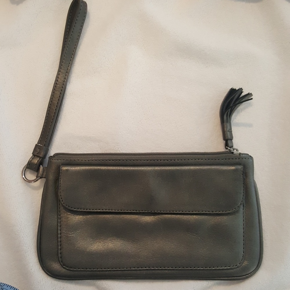 LOFT Small Leather Clutch